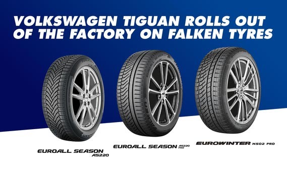 A Volkswagen Tiguan Falken EuroAllSeason AS220 és AS220 pro abroncsokkal érkezik gyárilag